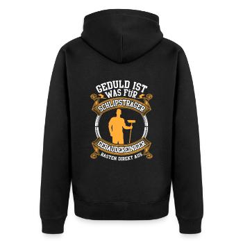 Gebäudereiniger rasten aus Fassadenreiniger - Unisex Premium Bio Zip Hoodie - Schwarz - Hinten - Nico (187cm)