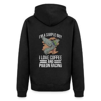 Taubenliebhaber Und Taubenrennfahrer - Unisex Premium Bio Zip Hoodie - Schwarz - Hinten - Nico (187cm)