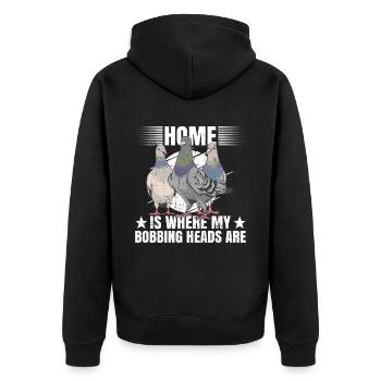 Taubenliebhaber Und Taubensporttaubenzüchter - Unisex Premium Bio Zip Hoodie - Schwarz - Hinten - Nico (187cm)