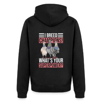 Taubenzüchter Und Taubenrenntaube Taubenrennen - Unisex Premium Bio Zip Hoodie - Schwarz - Hinten - Nico (187cm)