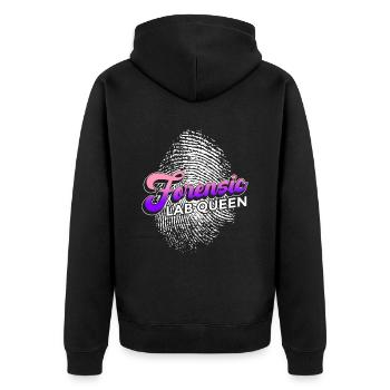 Crime Lab Queen Entwirft Für Forensische - Unisex Premium Bio Zip Hoodie - Schwarz - Hinten - Nico (187cm)