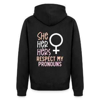 Gay Rights Rainbow Pride LGBTQ Gay Pride Parade - Unisex Premium Bio Zip Hoodie - Schwarz - Hinten - Nico (187cm)