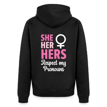 Gay Rights Rainbow Pride LGBTQ Gay Pride Parade - Unisex Premium Bio Zip Hoodie - Schwarz - Hinten - Nico (187cm)