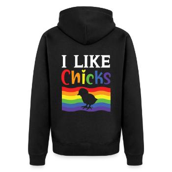 Gay Rights Rainbow Pride LGBTQ Gay Pride Parade - Unisex Premium Bio Zip Hoodie - Schwarz - Hinten - Nico (187cm)