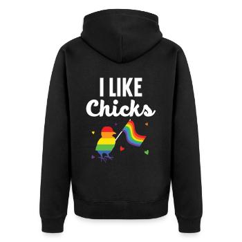 Gay Rights Rainbow Pride LGBTQ Gay Pride Parade - Unisex Premium Bio Zip Hoodie - Schwarz - Hinten - Nico (187cm)