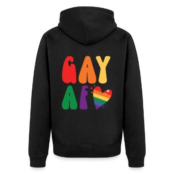 Gay Rights Rainbow Pride LGBTQ Gay Pride Parade - Unisex Premium Bio Zip Hoodie - Schwarz - Hinten - Nico (187cm)