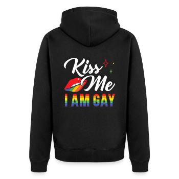 Gay Rights Rainbow Pride LGBTQ Gay Pride Parade - Unisex Premium Bio Zip Hoodie - Schwarz - Hinten - Nico (187cm)