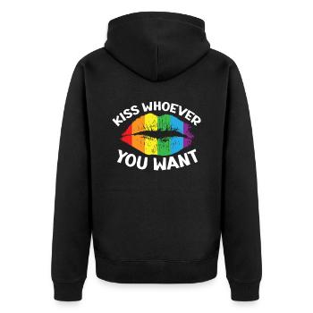 Gay Rights Rainbow Pride LGBTQ Gay Pride Parade - Unisex Premium Bio Zip Hoodie - Schwarz - Hinten - Nico (187cm)