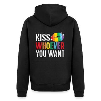 Gay Rights Rainbow Pride LGBTQ Gay Pride Parade - Unisex Premium Bio Zip Hoodie - Schwarz - Hinten - Nico (187cm)
