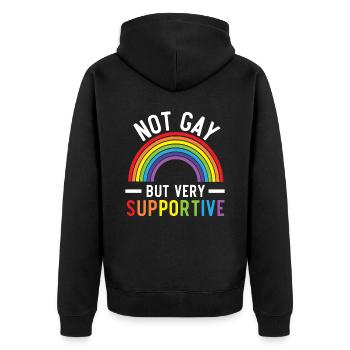 Gay Rights Rainbow Pride LGBTQ Gay Pride Parade - Unisex Premium Bio Zip Hoodie - Schwarz - Hinten - Nico (187cm)