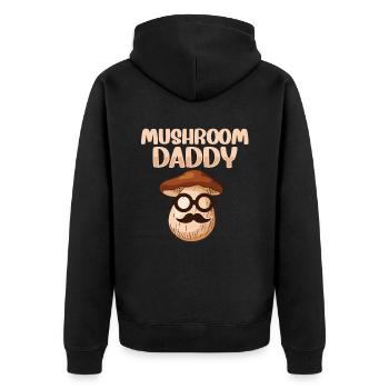 Mushroom Daddy Foraging Mushroom Hunting - Unisex Premium Organic Zip Hoodie - black - Back - Nico (187cm)