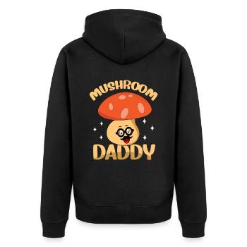 Mushroom Daddy Foraging Mushroom Hunting - Unisex Premium Organic Zip Hoodie - black - Back - Nico (187cm)