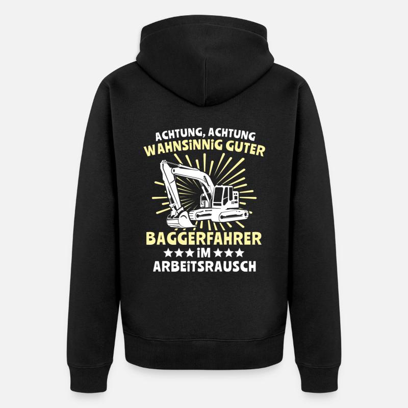 Baggerfuehrer Baggerfahrer - Unisex Premium Bio Zip Hoodie - Schwarz