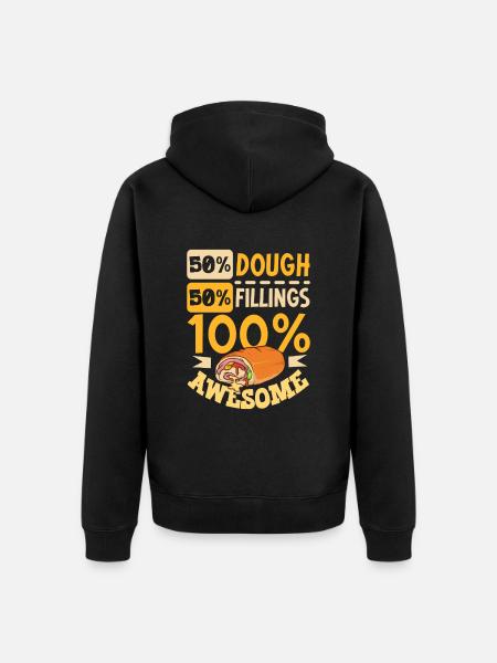 100 Prozent lecker - Stromboli - Unisex Premium Bio Zip Hoodie - Schwarz
