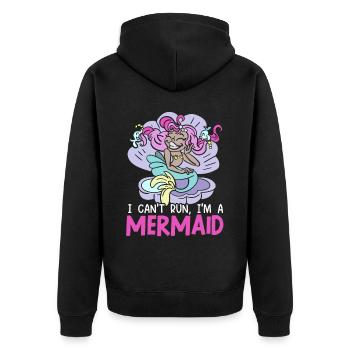 Meerjungfrau Squad Mythos Folklore Unterwasser Aquatisch - Unisex Premium Bio Zip Hoodie - Schwarz - Hinten - Nico (187cm)