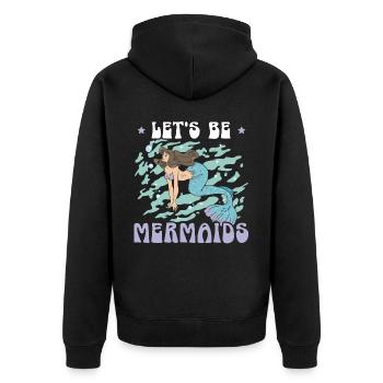 Meerjungfrau Squad Mythos Folklore Unterwasser Aquatisch - Unisex Premium Bio Zip Hoodie - Schwarz - Hinten - Nico (187cm)