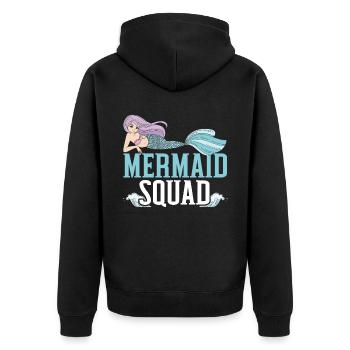 Meerjungfrau Squad Mythos Folklore Unterwasser Aquatisch - Unisex Premium Bio Zip Hoodie - Schwarz - Hinten - Nico (187cm)