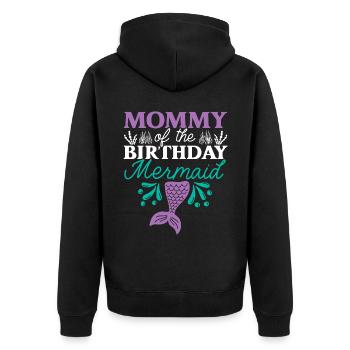 Maman De L’Anniversaire Mermaid Anniversaire Sous l’eau - Veste à capuche bio Premium Unisexe - noir - Dos - Nico (187cm)