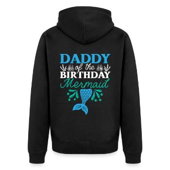 Papa De L’Anniversaire Sirène Anniversaire Aquatique - Veste à capuche bio Premium Unisexe - noir - Dos - Nico (187cm)