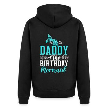 Papa De L’Anniversaire Sirène Anniversaire Aquatique - Veste à capuche bio Premium Unisexe - noir - Dos - Nico (187cm)