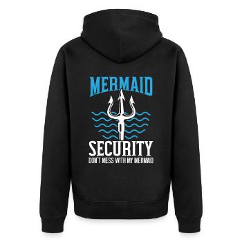 Mermaid Security Meilleur papa de tous les temps Fête des pères Sirène - Veste à capuche bio Premium Unisexe - noir - Dos - Nico (187cm)