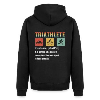 Triathlon Athlète Triathlète Natation Vélo Course - Veste à capuche bio Premium Unisexe - noir - Dos - Nico (187cm)