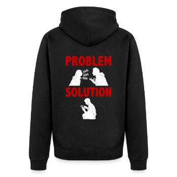 Lock Picking Lock Smitting Problem Solution Hobby - Unisex Premium Organic Zip Hoodie - black - Back - Nico (187cm)