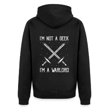 Schwertkampf für Live-Action-Rollenspiele und Larp - Unisex Premium Bio Zip Hoodie - Schwarz - Hinten - Nico (187cm)