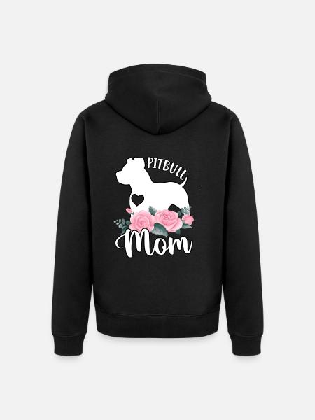 Pitbull Mom - Unisex Premium Organic Zip Hoodie - black