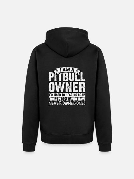 I am a pitbull owner - Unisex Premium Organic Zip Hoodie - black