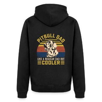 Pitbull Dad comme un papa ordinaire mais plus cool - Veste à capuche bio Premium Unisexe - noir - Dos - Nico (187cm)
