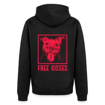Bisous gratuits Pitbull - Veste à capuche bio Premium Unisexe - noir - Dos - Nico (187cm)