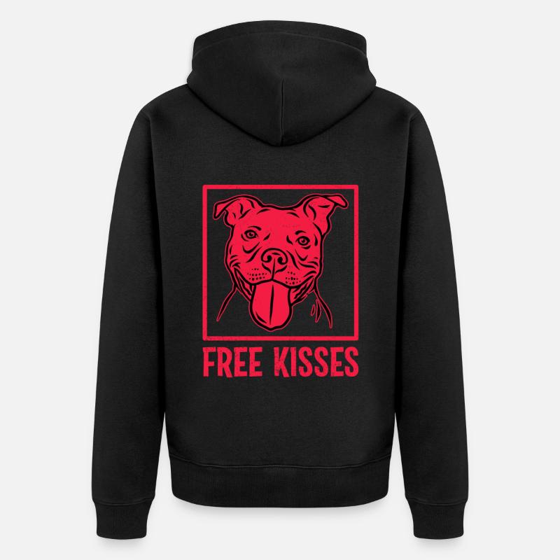 Bisous gratuits Pitbull - Veste à capuche bio Premium Unisexe - noir