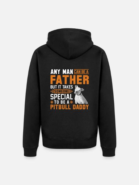 Pitbull Daddy Father - Unisex Premium Organic Zip Hoodie - black