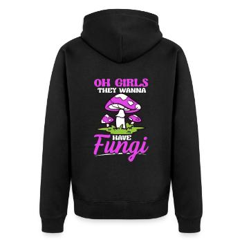 Oh les filles, ils veulent avoir des champignons butineurs de champignons - Veste à capuche bio Premium Unisexe - noir - Dos - Nico (187cm)