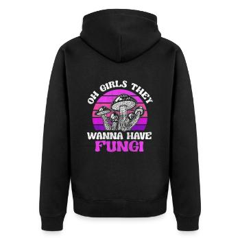 Oh les filles, ils veulent avoir des champignons butineurs de champignons - Veste à capuche bio Premium Unisexe - noir - Dos - Nico (187cm)