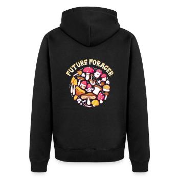 Future Forager Foraging Mushroom Hunting - Unisex Premium Organic Zip Hoodie - black - Back - Nico (187cm)