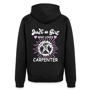 Charpentier, charpentier, charpentier, - Veste à capuche bio Premium Unisexe - noir - Dos - Nico (187cm)