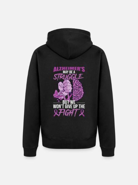 Alzheimer-Krieger - Unisex Premium Bio Zip Hoodie - Schwarz