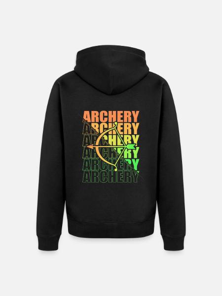Archery Archer Archery Bow - Unisex Premium Organic Zip Hoodie - black