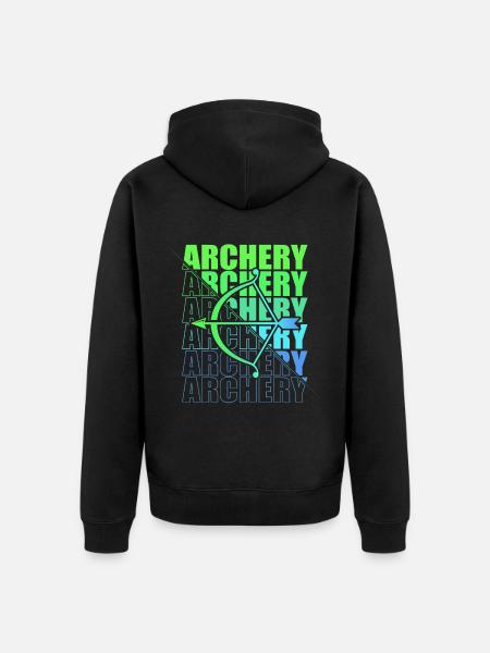 Archery Archer Archery Bow - Unisex Premium Organic Zip Hoodie - black