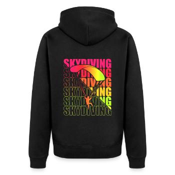 Skydive Freefly Fallschirmspringer Shirt Skydiving - Unisex Premium Bio Zip Hoodie - Schwarz - Hinten - Nico (187cm)