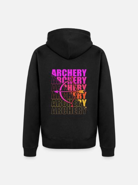 Archery Archer Archery Bow - Unisex Premium Organic Zip Hoodie - black