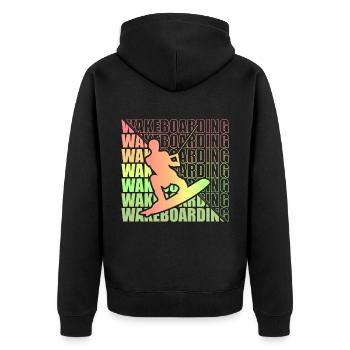 Wakeboard Wakeboarder Wakeboarding Freestyle DNA - Unisex Premium Organic Zip Hoodie - black - Back - Nico (187cm)