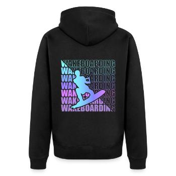 Wakeboard Wakeboarder Wakeboarding Freestyle DNA - Unisex Premium Organic Zip Hoodie - black - Back - Nico (187cm)