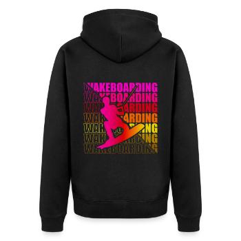 Wakeboard Wakeboarder Wakeboarding Freestyle DNA - Unisex Premium Organic Zip Hoodie - black - Back - Nico (187cm)