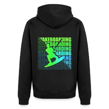 Wakeboard Wakeboarder Wakeboarding Freestyle DNA - Unisex Premium Organic Zip Hoodie - black - Back - Nico (187cm)