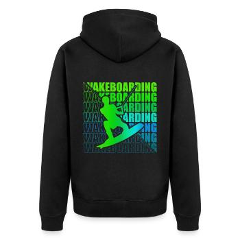 Wakeboard Wakeboarder Wakeboarding Freestyle DNA - Unisex Premium Organic Zip Hoodie - black - Back - Nico (187cm)