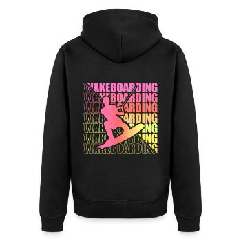 Wakeboard Wakeboarder Wakeboarding Freestyle DNA - Unisex Premium Organic Zip Hoodie - black - Back - Nico (187cm)