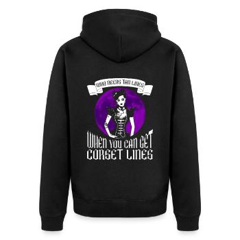 Moontan Gothic Spruch Goth Girl Grufti Emo - Unisex Premium Bio Zip Hoodie - Schwarz - Hinten - Nico (187cm)